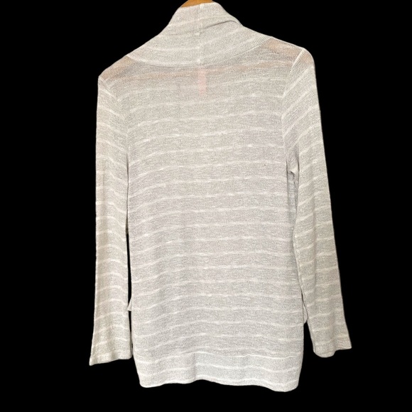 Y2K Silver Glitter Striped Open Cardigan Size Medium - Picture 7 of 8